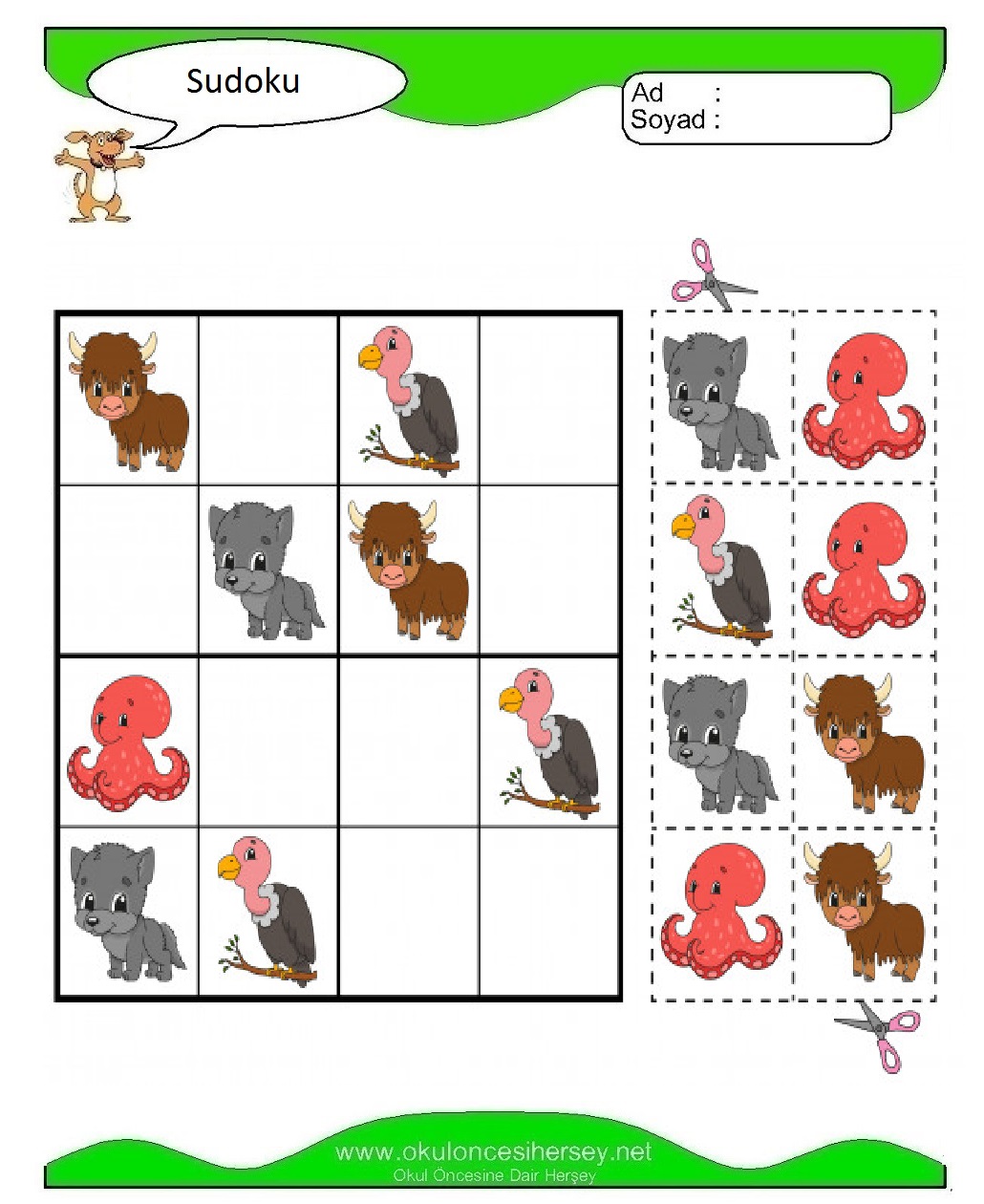 Sudoku Çocuk Bulmacaları